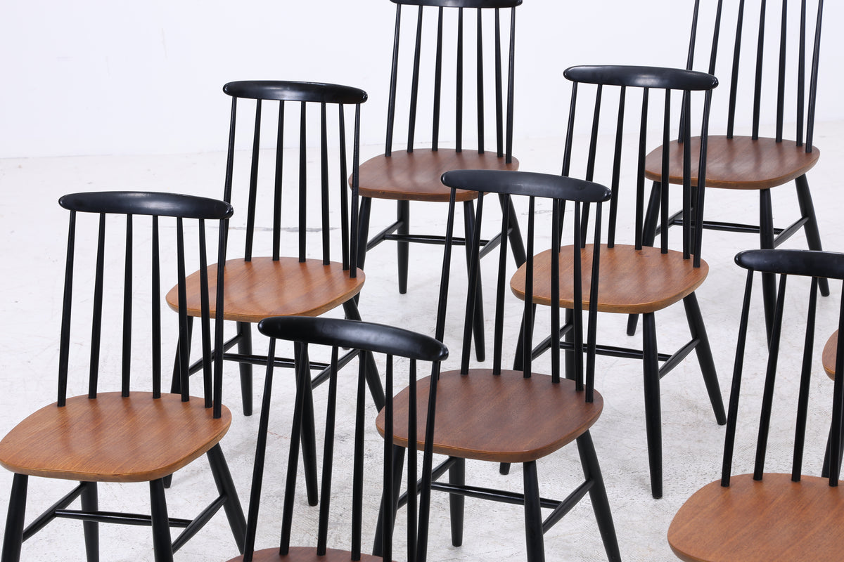 1v10 Ilmari Tapiovaara Fanett Stühle | Mid Century | Stol Kamnik | Teak