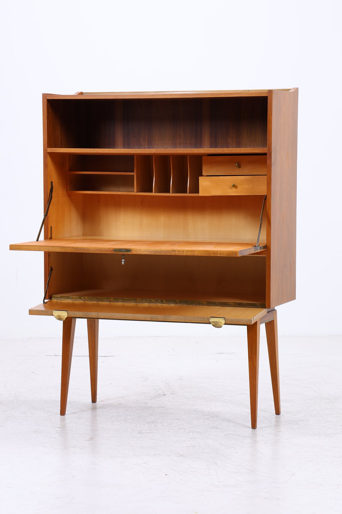 Vintage Sekretärschrank | Mid Century | 2 Klappen | 2 Schubladen