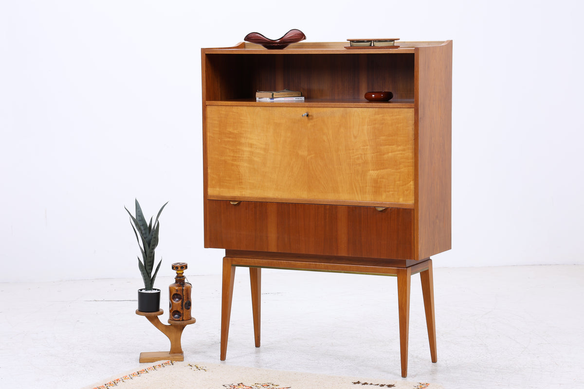 Vintage Sekretärschrank | Mid Century | 2 Klappen | 2 Schubladen