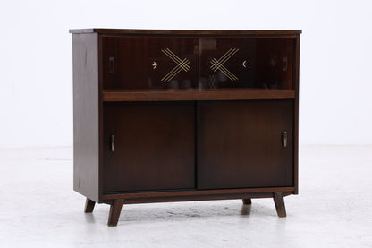 Vintage Kommode | Mid Century | Glasschiebetüren | Stauraumschrank