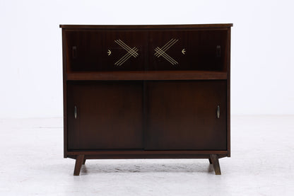 Vintage Kommode | Mid Century | Glasschiebetüren | Stauraumschrank