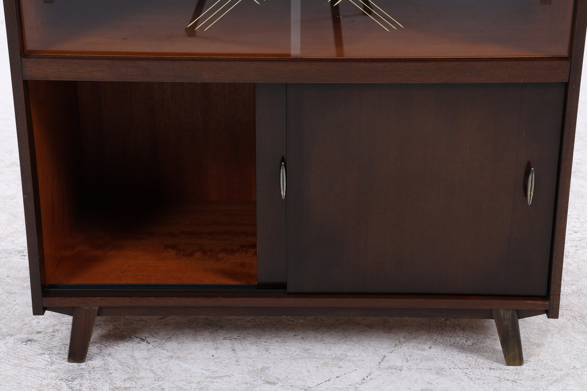 Vintage Kommode | Mid Century | Glasschiebetüren | Stauraumschrank