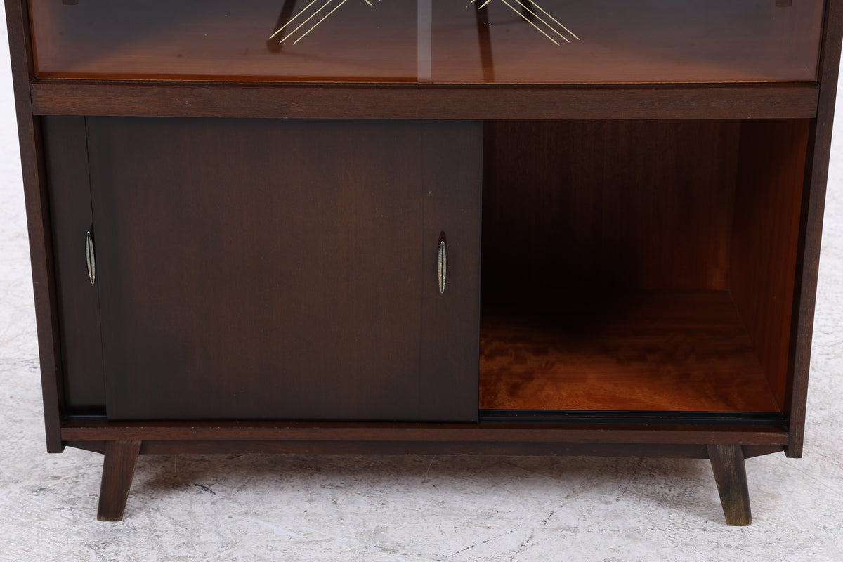 Vintage Kommode | Mid Century | Glasschiebetüren | Stauraumschrank