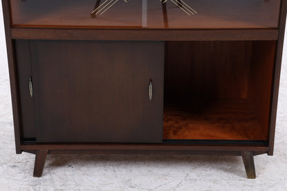 Vintage Kommode | Mid Century | Glasschiebetüren | Stauraumschrank