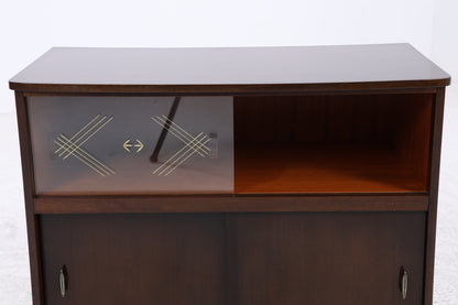 Vintage Kommode | Mid Century | Glasschiebetüren | Stauraumschrank