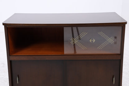 Vintage Kommode | Mid Century | Glasschiebetüren | Stauraumschrank