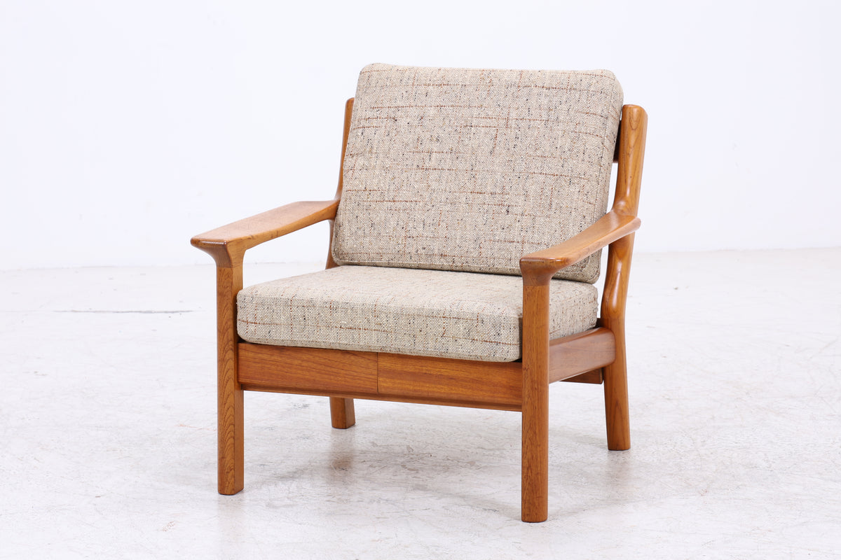 Juul Christensen Sessel | Vintage Teak | Lounge Sessel mit Hocker