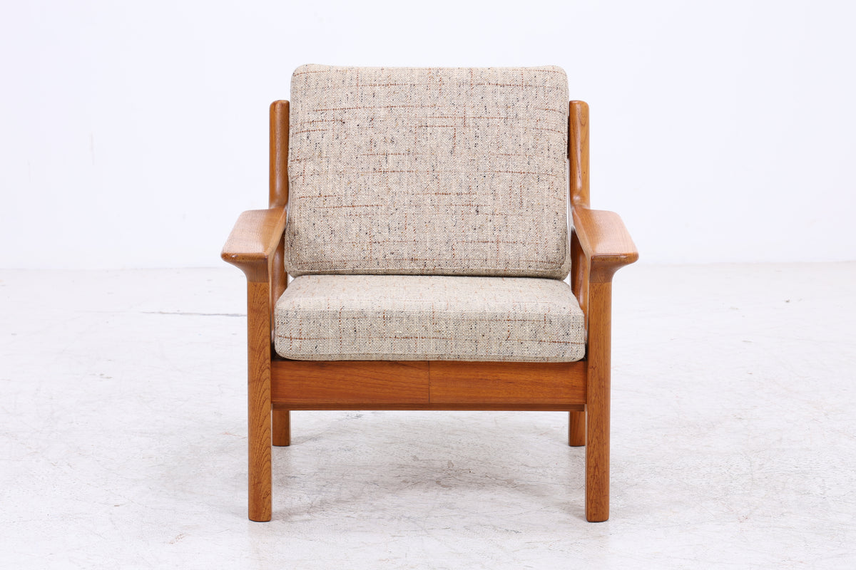 Juul Christensen Sessel | Vintage Teak | Lounge Sessel mit Hocker