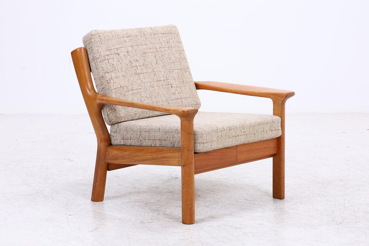 Juul Christensen Sessel | Vintage Teak | Lounge Sessel mit Hocker