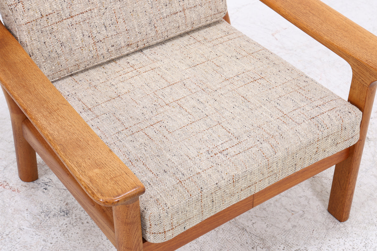 Juul Christensen Sessel | Vintage Teak | Lounge Sessel mit Hocker