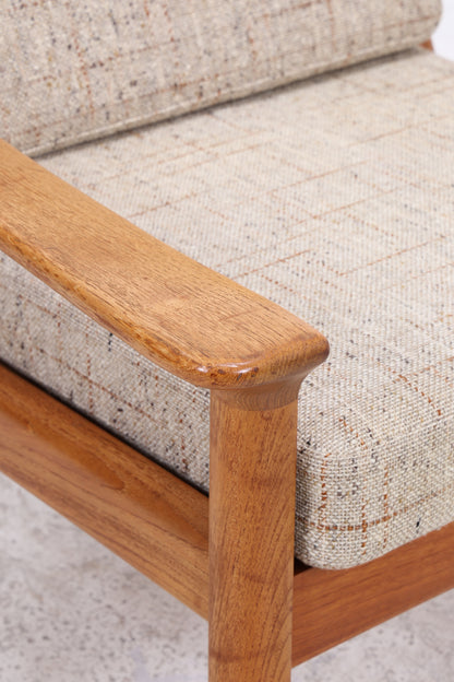 Juul Christensen Sessel | Vintage Teak | Lounge Sessel mit Hocker