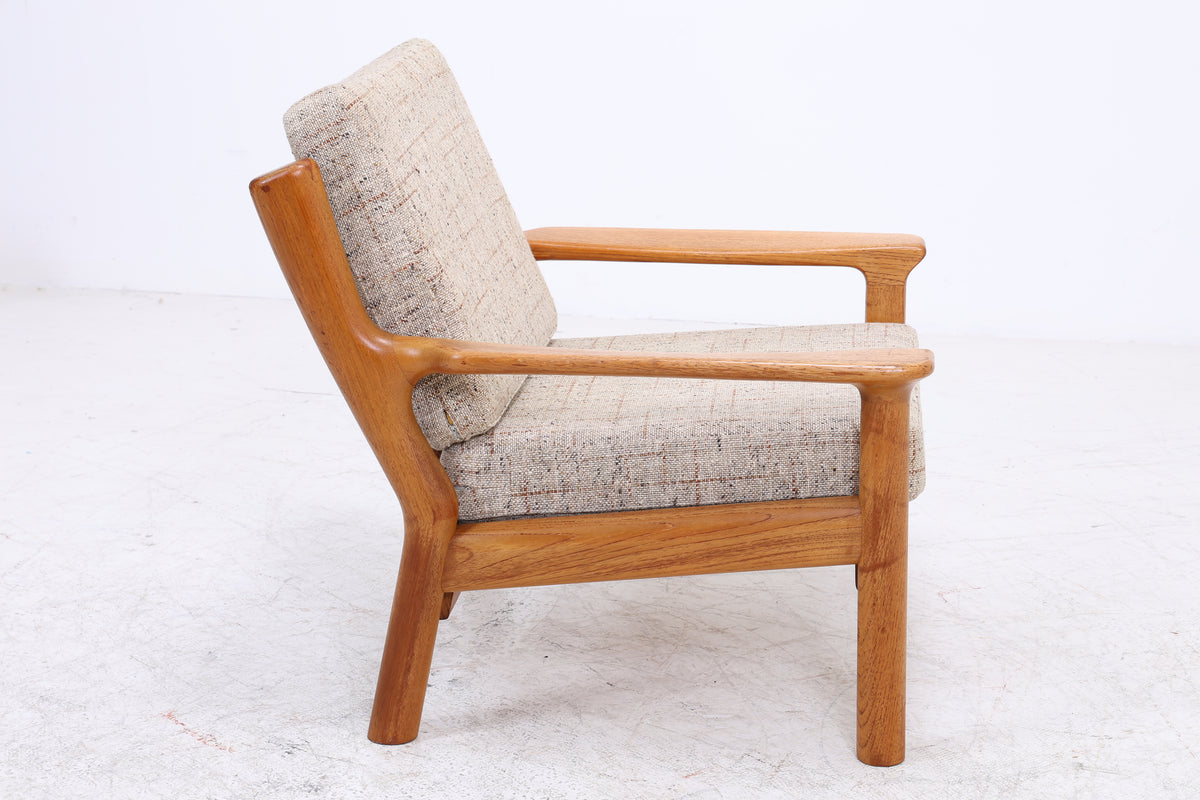 Juul Christensen Sessel | Vintage Teak | Lounge Sessel mit Hocker