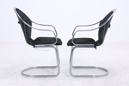 2er Set Gastone Rinaldi Freischwinger | Vintage | Chrom | Armlehnen