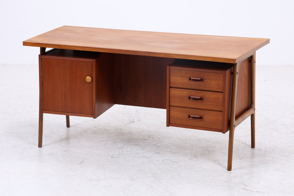 Vintage Teak Schreibtisch | Mid Century Design | Freistehend