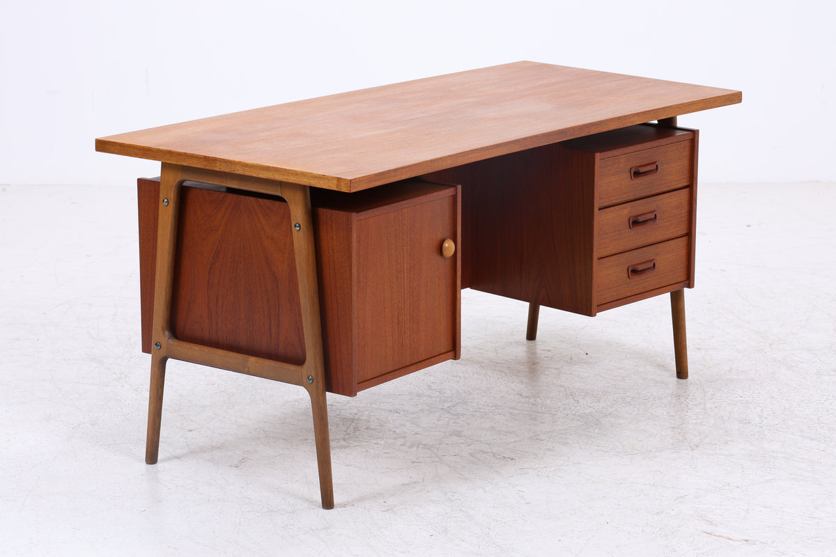 Vintage Teak Schreibtisch | Mid Century Design | Freistehend