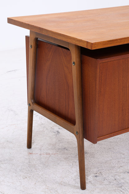 Vintage Teak Schreibtisch | Mid Century Design | Freistehend