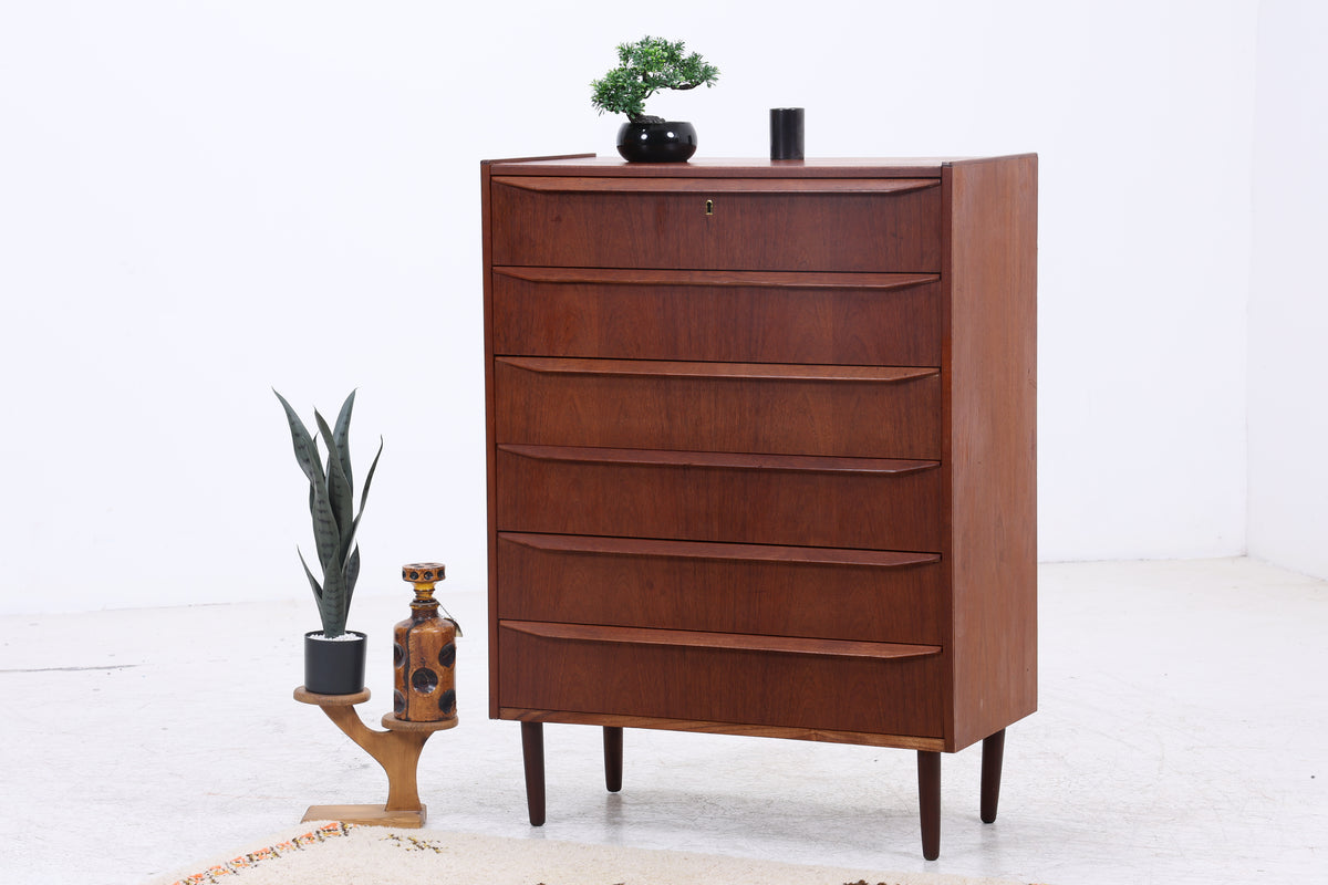 Vintage Teak Tallboy | Mid Century Kommode | 6 Schubladen