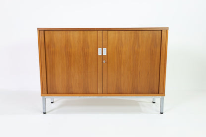 Vintage Aktenschrank 90er Jahre | Mid Century Kommode Schiebetüren Sideboard Rollschrank Büro Schrank Vintage Retro  80er  Holz