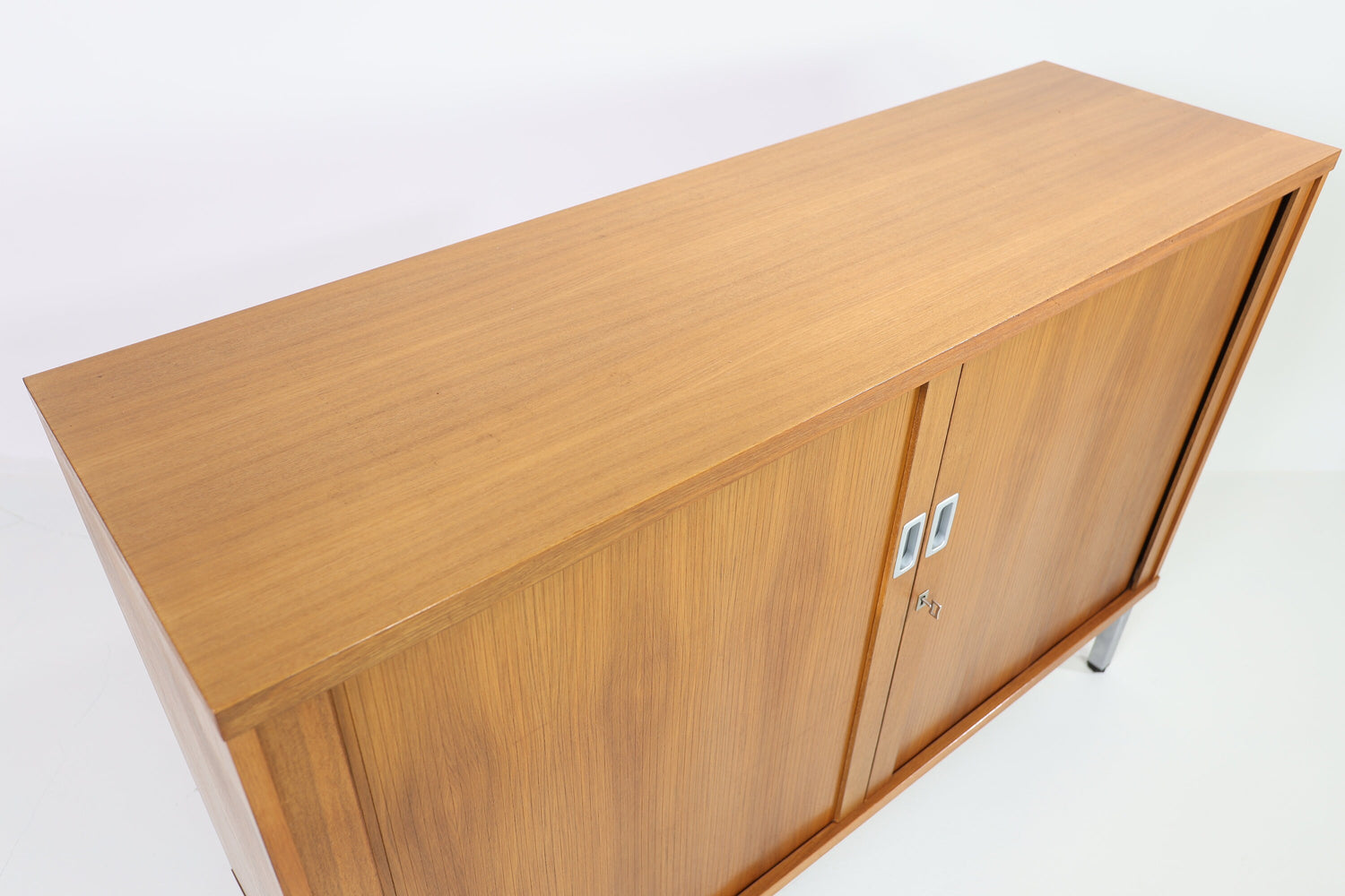 Vintage Aktenschrank 90er Jahre | Mid Century Kommode Schiebetüren Sideboard Rollschrank Büro Schrank Vintage Retro  80er  Holz