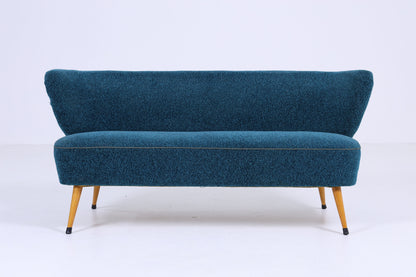 Türkises Vintage Sofa 60er Jahre | Mid Century Couch Stoff Lounge Retro 70er