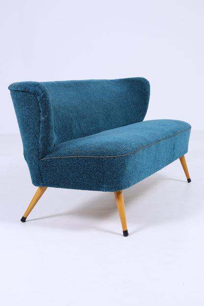 Türkises Vintage Sofa 60er Jahre | Mid Century Couch Stoff Lounge Retro 70er