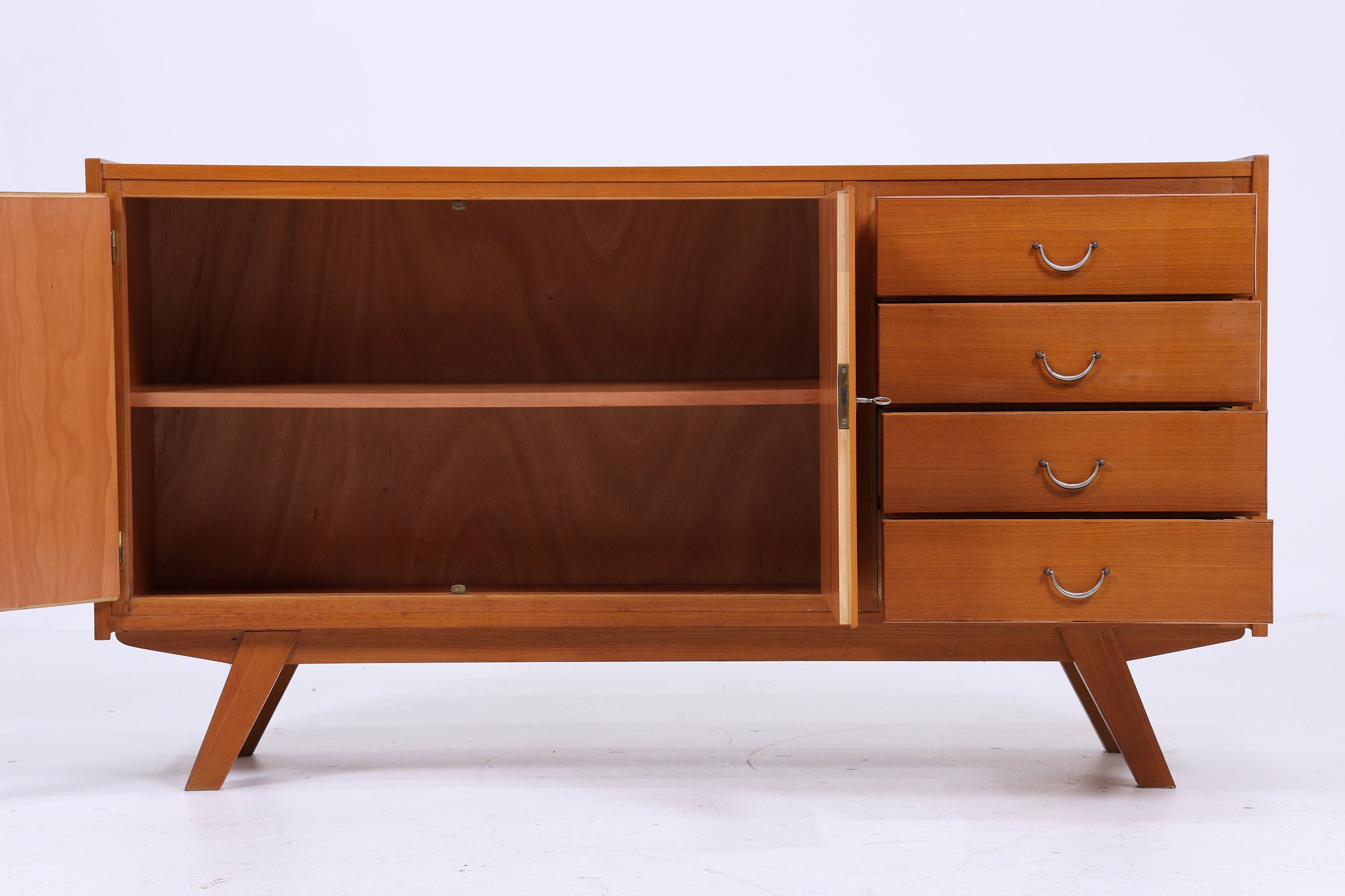 Vintage Sideboard 70er Jahre | Mid Century TV Board | Retro Anrichte mit Schubladen | Holz Schrank Aufbewahrung