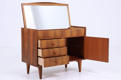 Vintage Frisierkommode aus den 60ern | Mid Century Kommode mit Spiegel  | Retro Schreibtisch Holz Schubladen Aufbewahrung