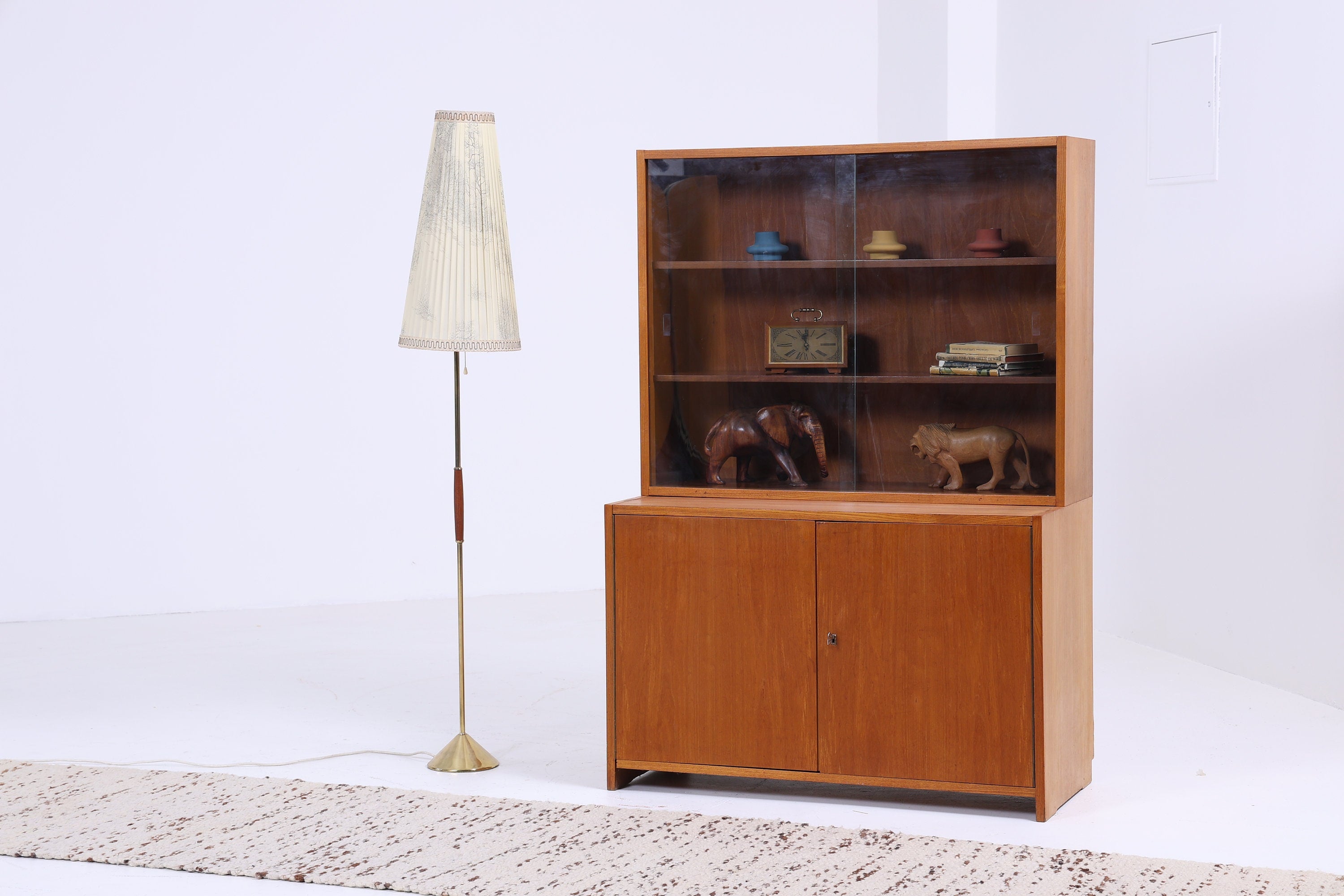 Hellerau 605 Vitrine 60er Jahre | Mid Century Bücherschrank 70605 Bruno Knoblauch Schubladen Schrank Deutsche Werkstätten Hellerau