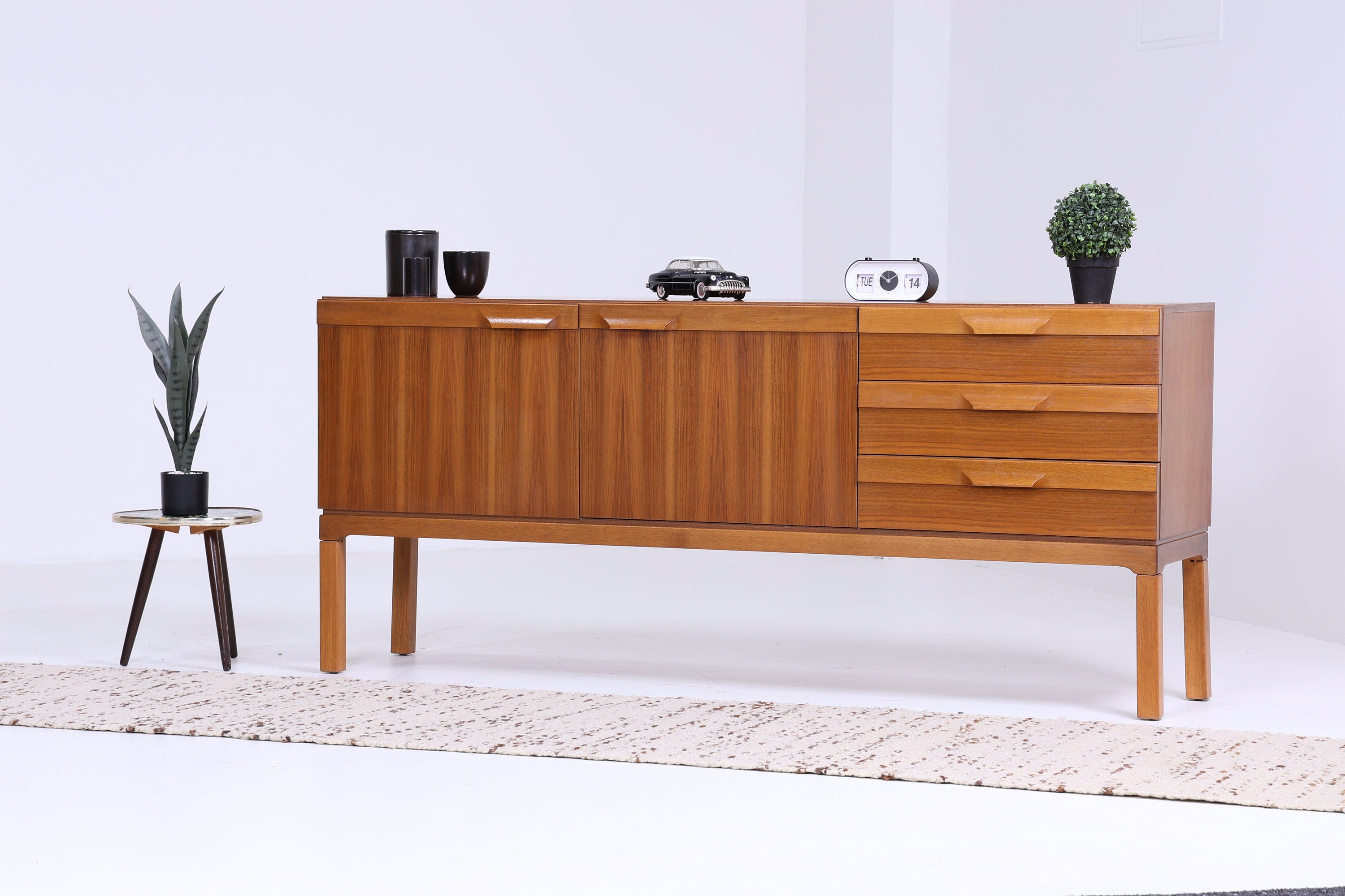 Palette Möbelwerk Sideboard 70er Jahre | Mid Century TV Board Schubladen Anrichte Schrank Karo Retro 60er