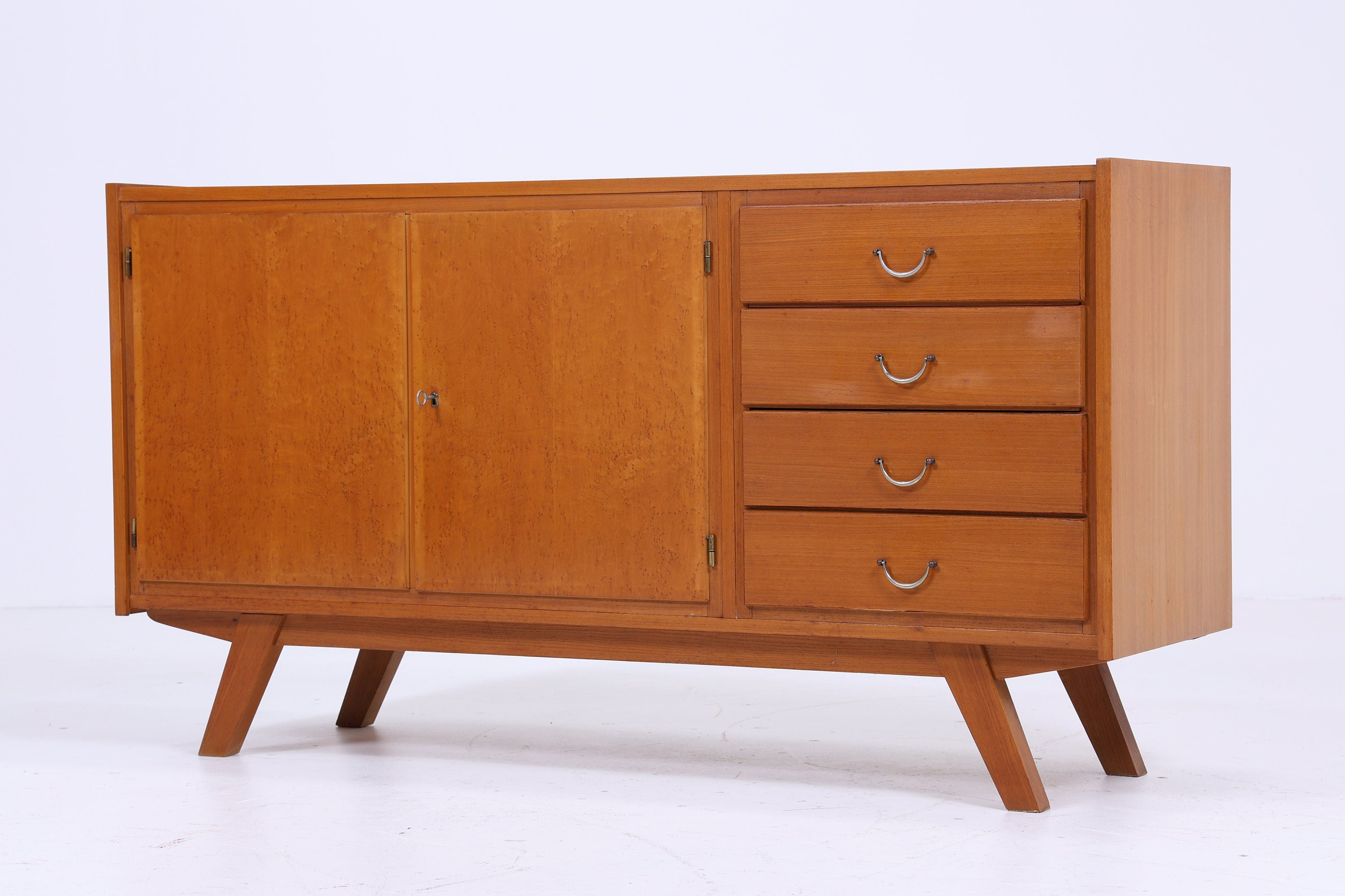 Vintage Sideboard 70er Jahre | Mid Century TV Board | Retro Anrichte mit Schubladen | Holz Schrank Aufbewahrung