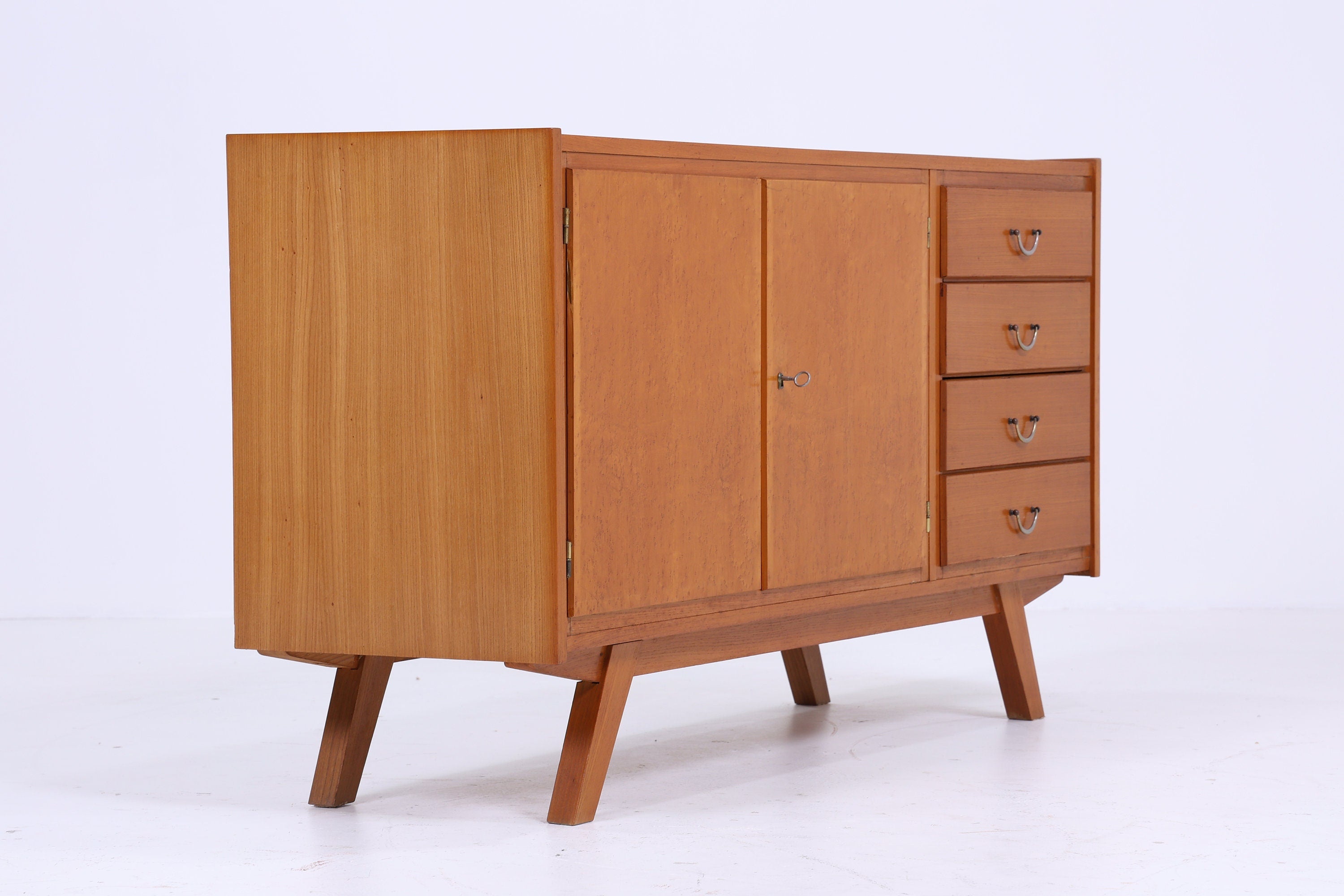 Vintage Sideboard 70er Jahre | Mid Century TV Board | Retro Anrichte mit Schubladen | Holz Schrank Aufbewahrung