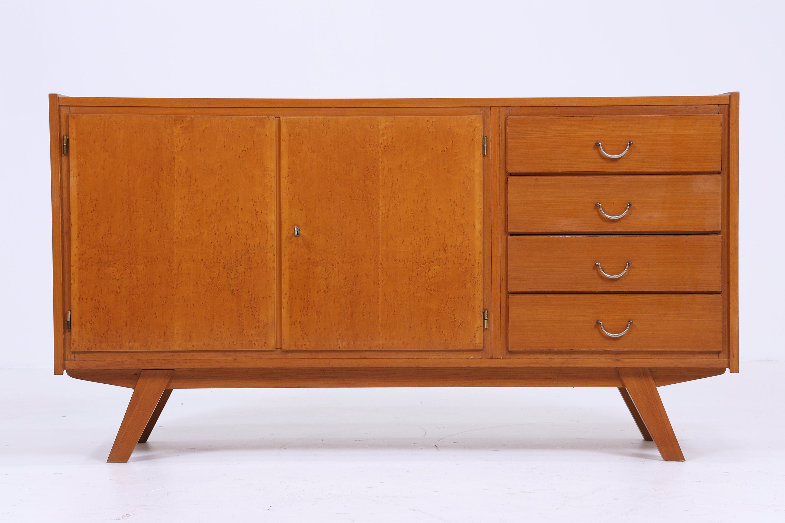 Vintage Sideboard 70er Jahre | Mid Century TV Board | Retro Anrichte mit Schubladen | Holz Schrank Aufbewahrung