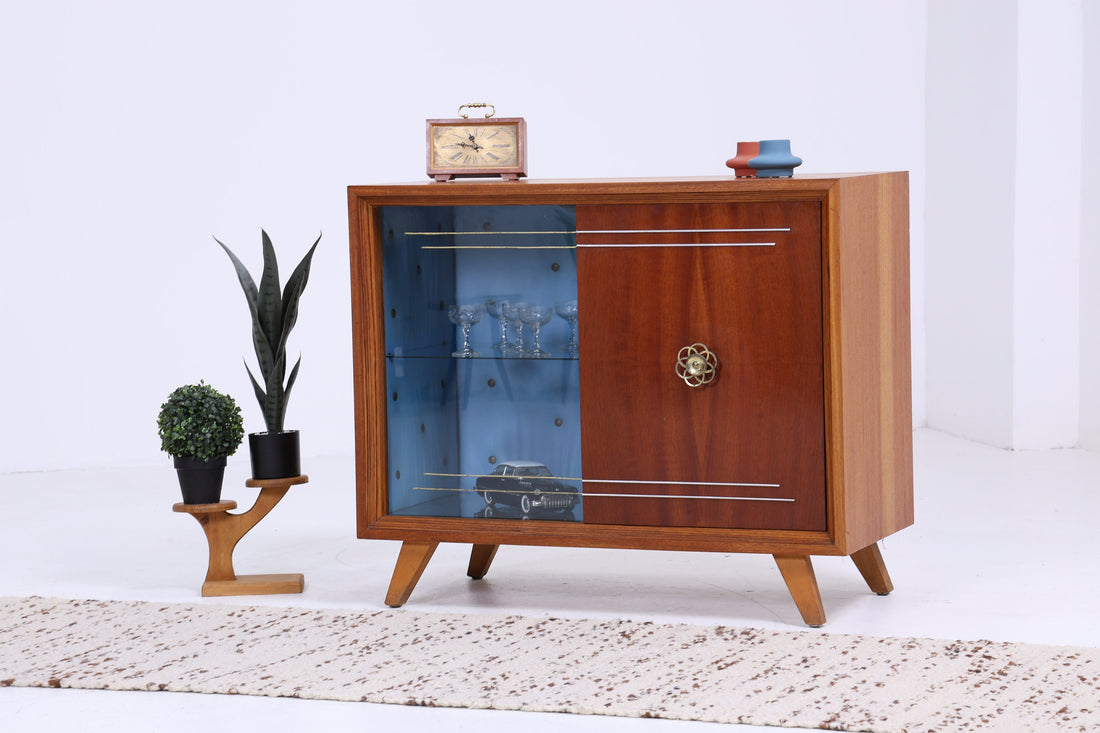 Original Vintage Barschrank der 60er Jahre | Mid Century Bar Kommode Vitrine im Retro-Look der 70er