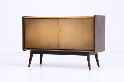 Zeitlose Hochglanz Kommode 60er Jahre | Mid Century Schrank Vintage Aufbewahrung Retro 70er Holz 1v2