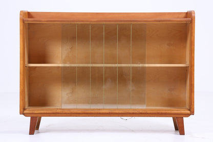 Vintage Glas Kommode 60er Jahre | Mid Century Vitrine Flur Konsole Schrank Antik Retro 70er Holz Braun