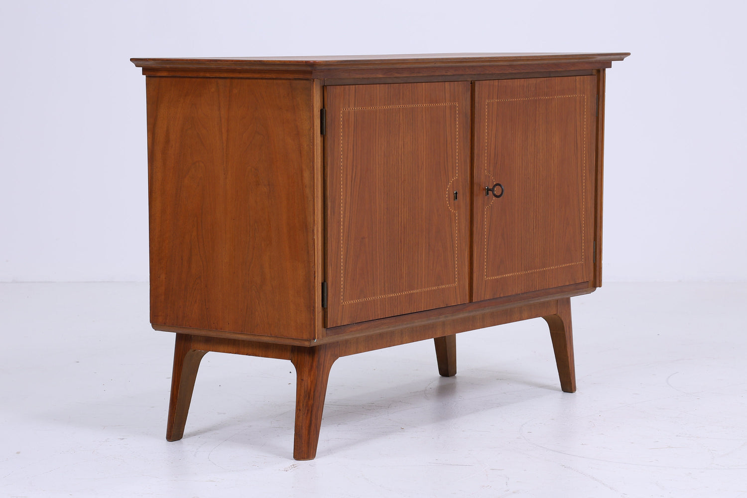 Intarsien Vintage Kommode 60er Jahre | Mid Century Schrank Retro 70er Dunkel Braun