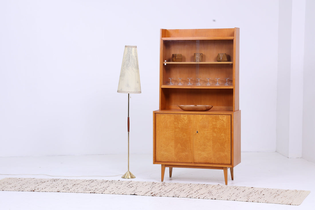 Vintage Mid Century Vitrine aus den 60er Jahren | Retro Holzschrank Original Design Schrank Bücherregal Wäscheschrank