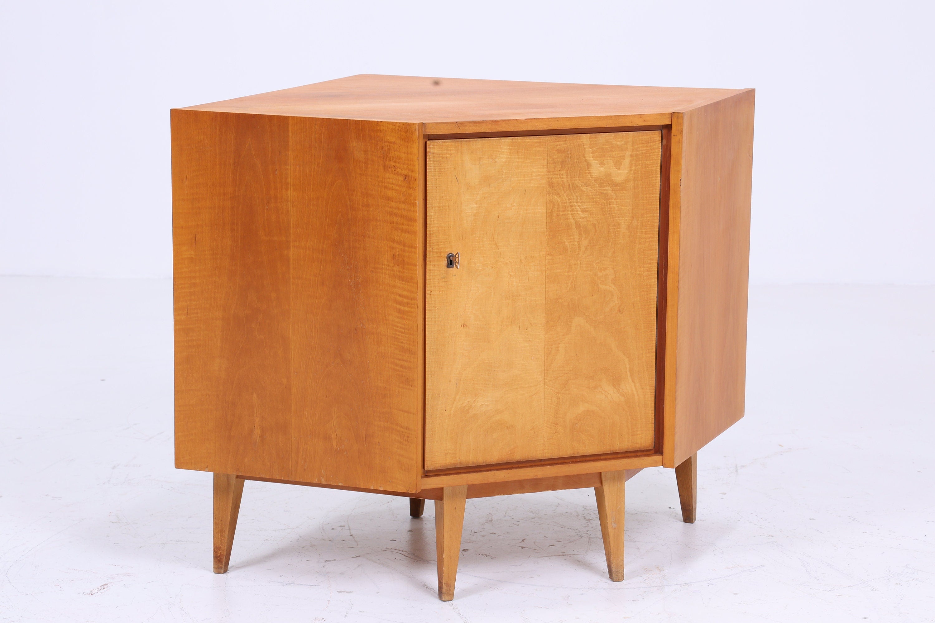 Vintage Eckkommode 60er Jahre | Mid Century Kommode Schrank Retro 70er Holz Aufbewahrung