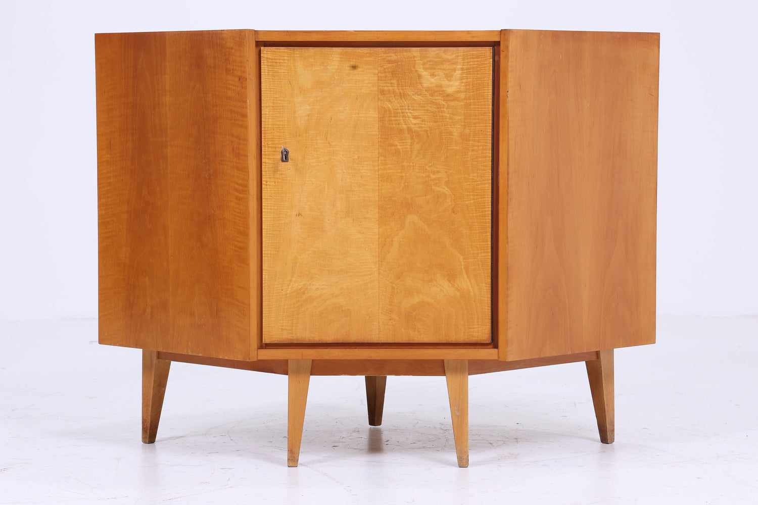 Vintage Eckkommode 60er Jahre | Mid Century Kommode Schrank Retro 70er Holz Aufbewahrung