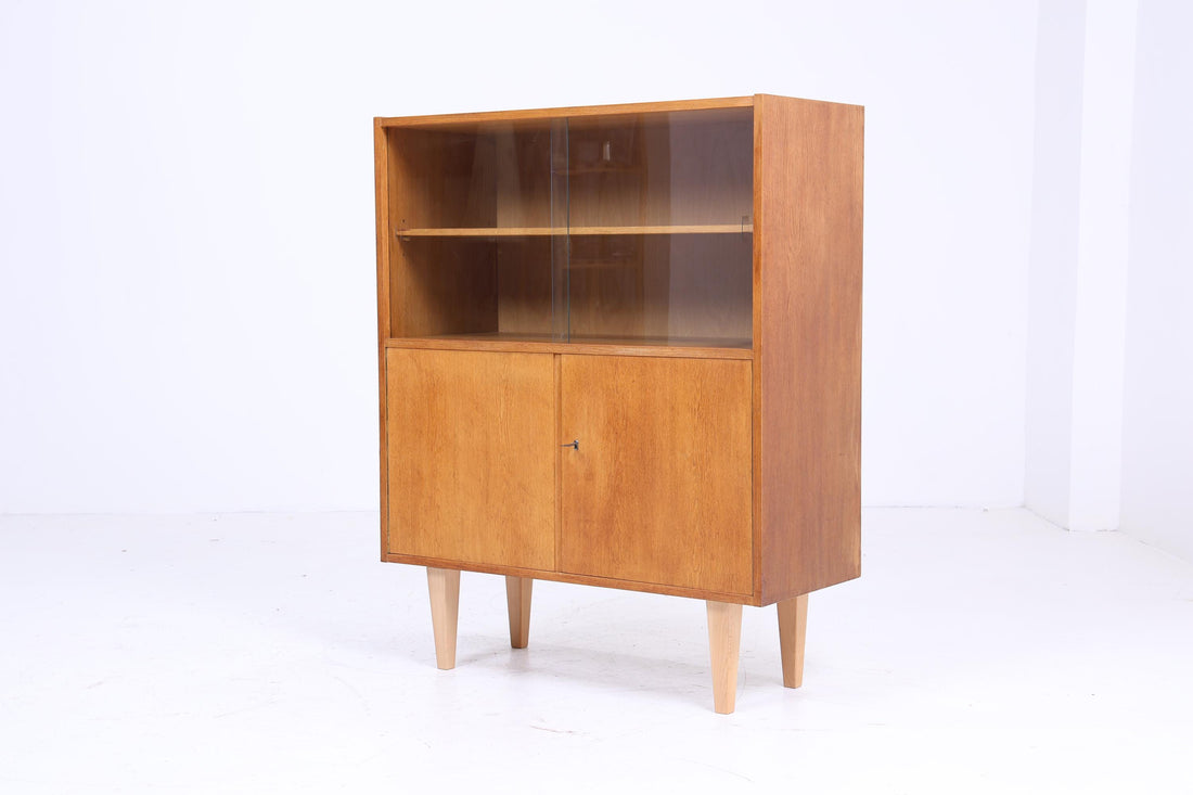 Original Hellerau Vitrine 60er Jahre | Mid Century Schrank 602 | D Vintage Franz Ehrlich Highboard Retro 70er Esche Holz Aufbewahrung