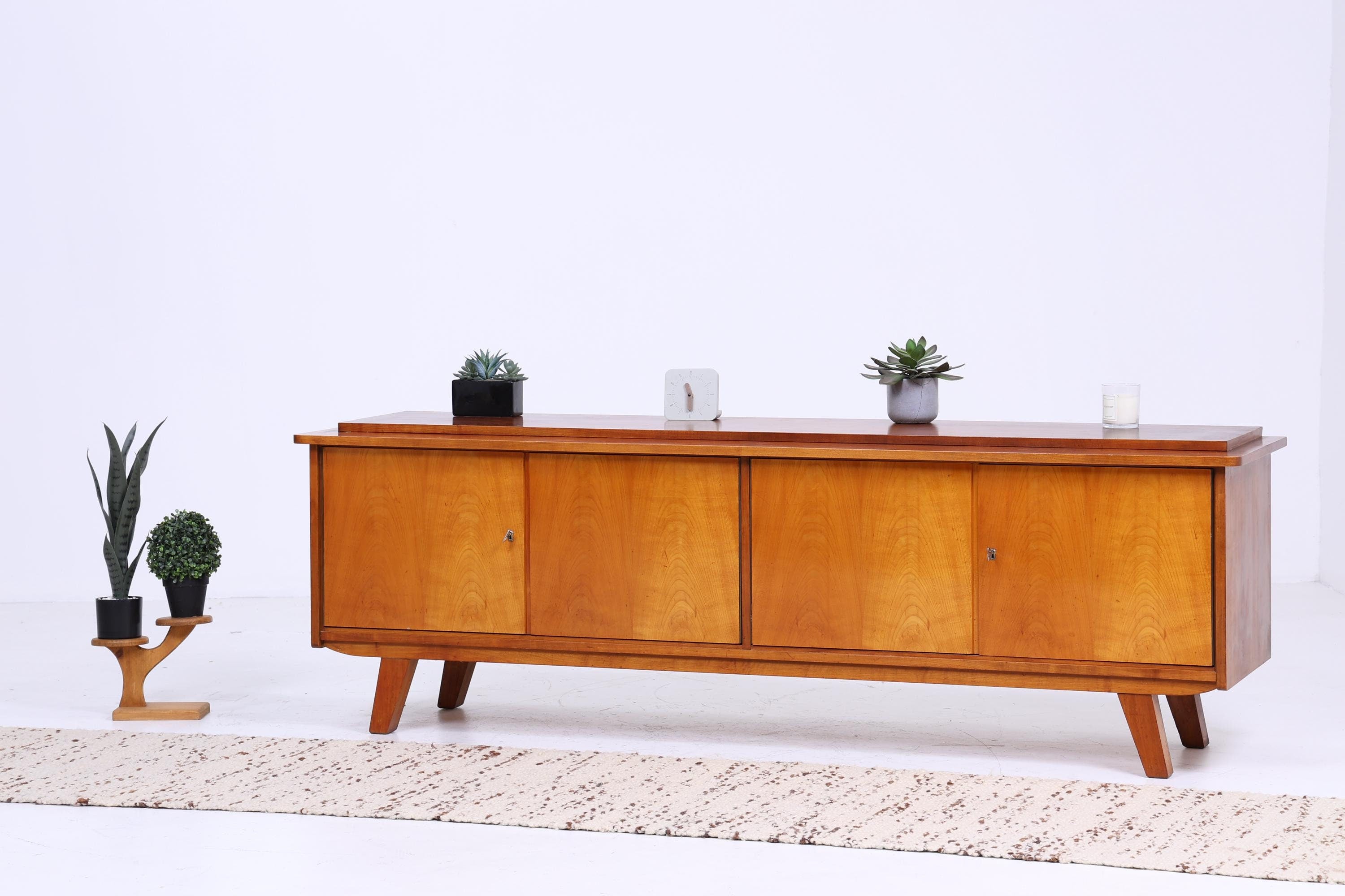 Vintage Sideboard 60er Jahre | Mid Century Vintage Lowboard Schrank Aufbewahrung Retro Holz