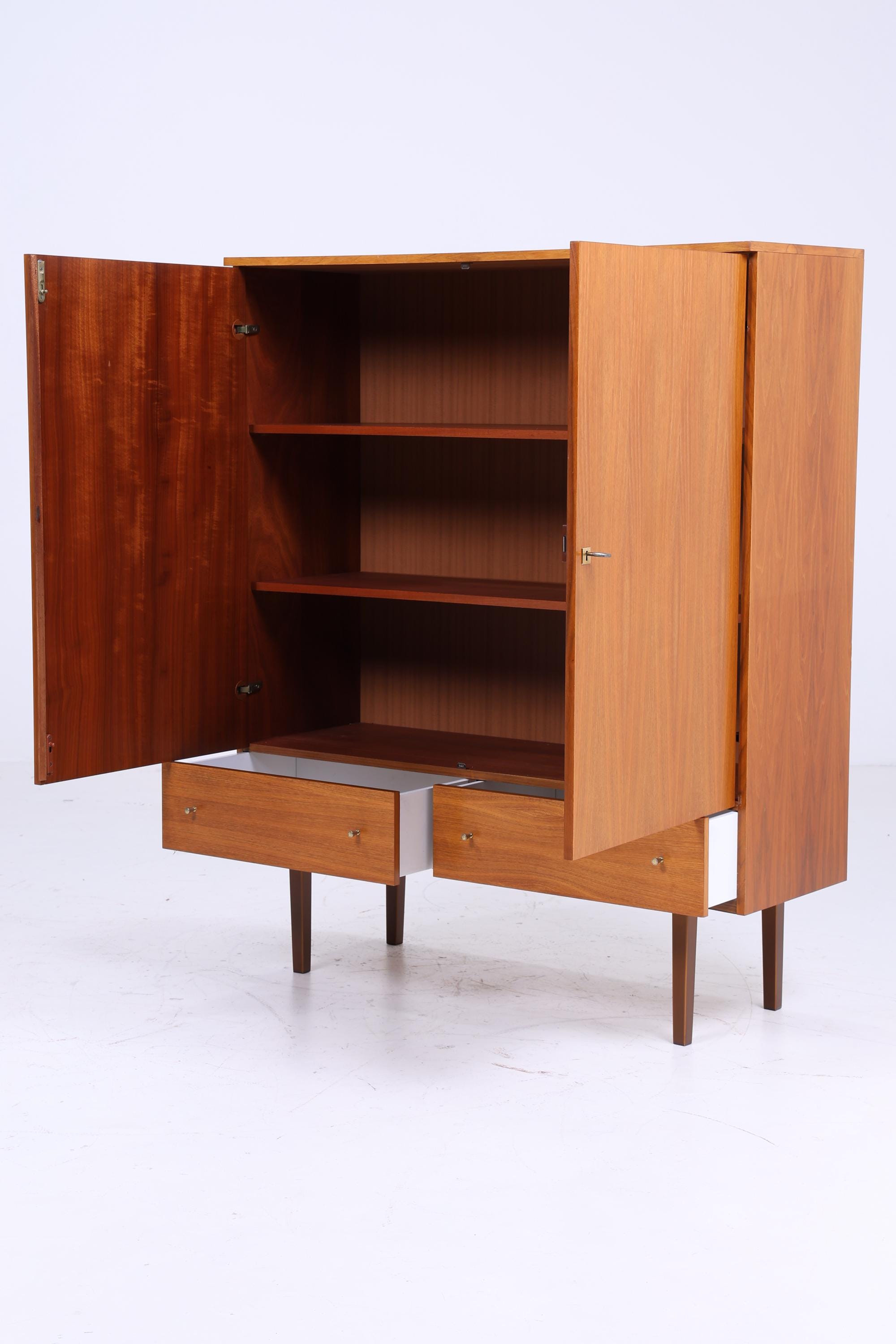 Zeitloser Vintage Schrank 60er Jahre | Mid Century Wäscheschrank Schubladen Fächerschrank Holz Retro Aufbewahrung