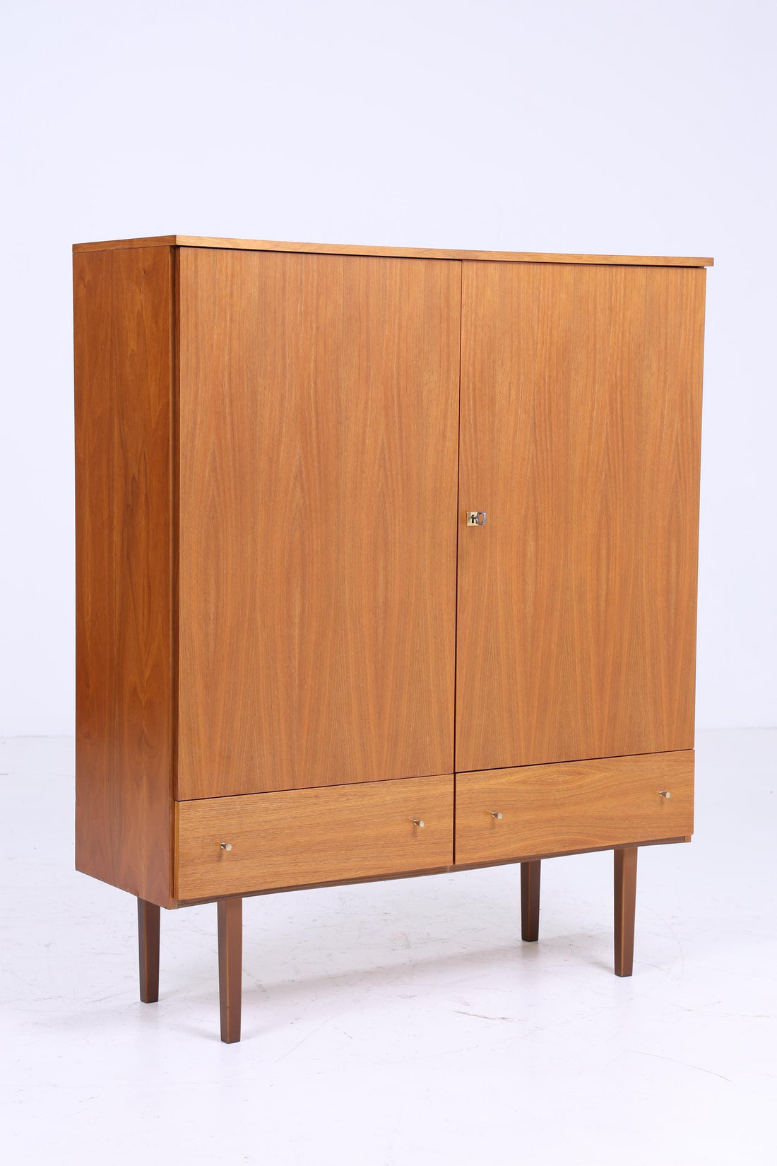 Zeitloser Vintage Schrank 60er Jahre | Mid Century Wäscheschrank Schubladen Fächerschrank Holz Retro Aufbewahrung