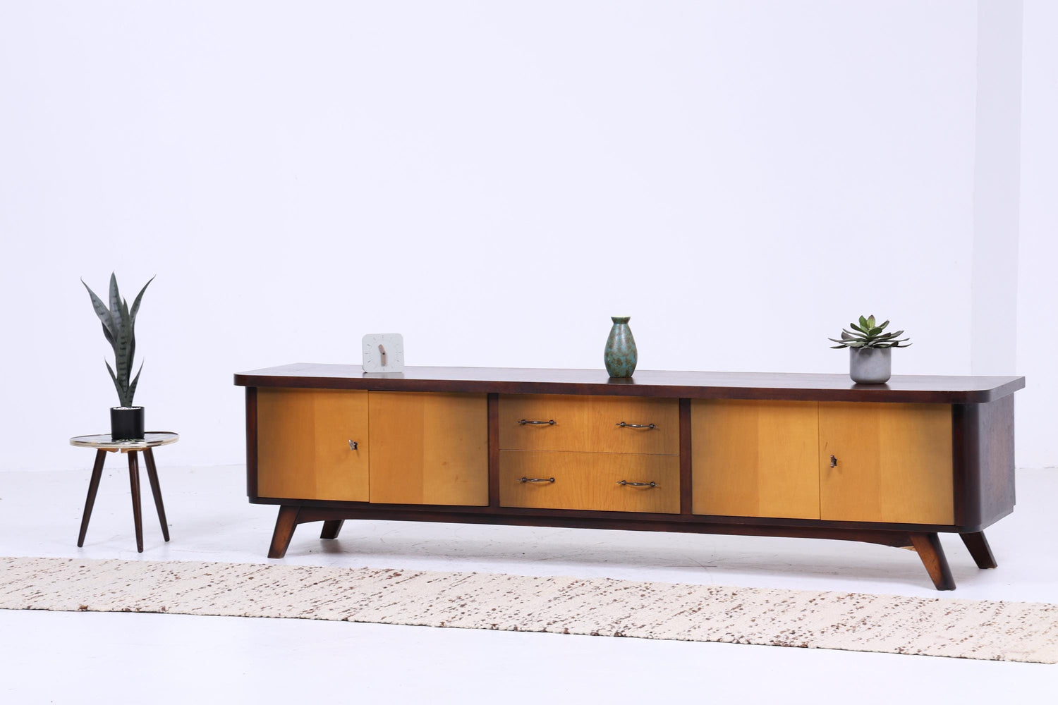 Vintage Lowboard 60er Jahre | Mid Century Sideboard TV Board Retro Aufbewahrung 70er Holz Kommode