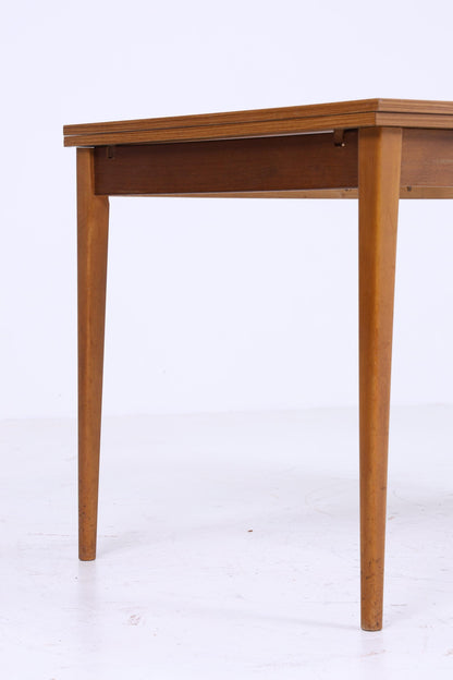 Dunkler Vintage Küchentisch 60er Jahre | Mid Century Esstisch Ausziehbarer Tisch Retro 70er Holz