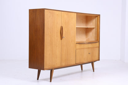 Stilvolles Vintage Highboard 60er Jahre | Mid Century Wohnzimmer Schrankwand Bücherschrank