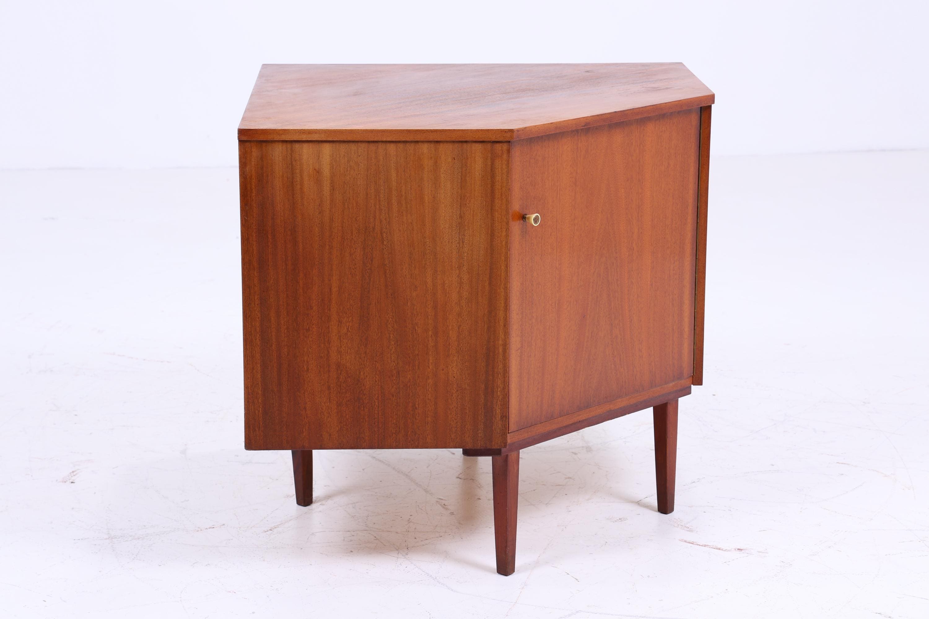 Vintage Eckkommode 60er Jahre | Mid Century Kommode Schrank Retro 70er Holz Aufbewahrung