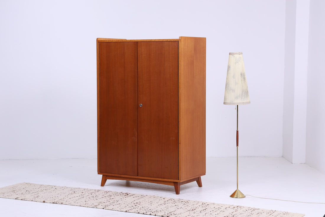 Vintage Kleiderschrank | Mid Century Wäscheschrank | 60er Jahre Schrank | mit Kleiderstang, Schubladen &amp; Fächern