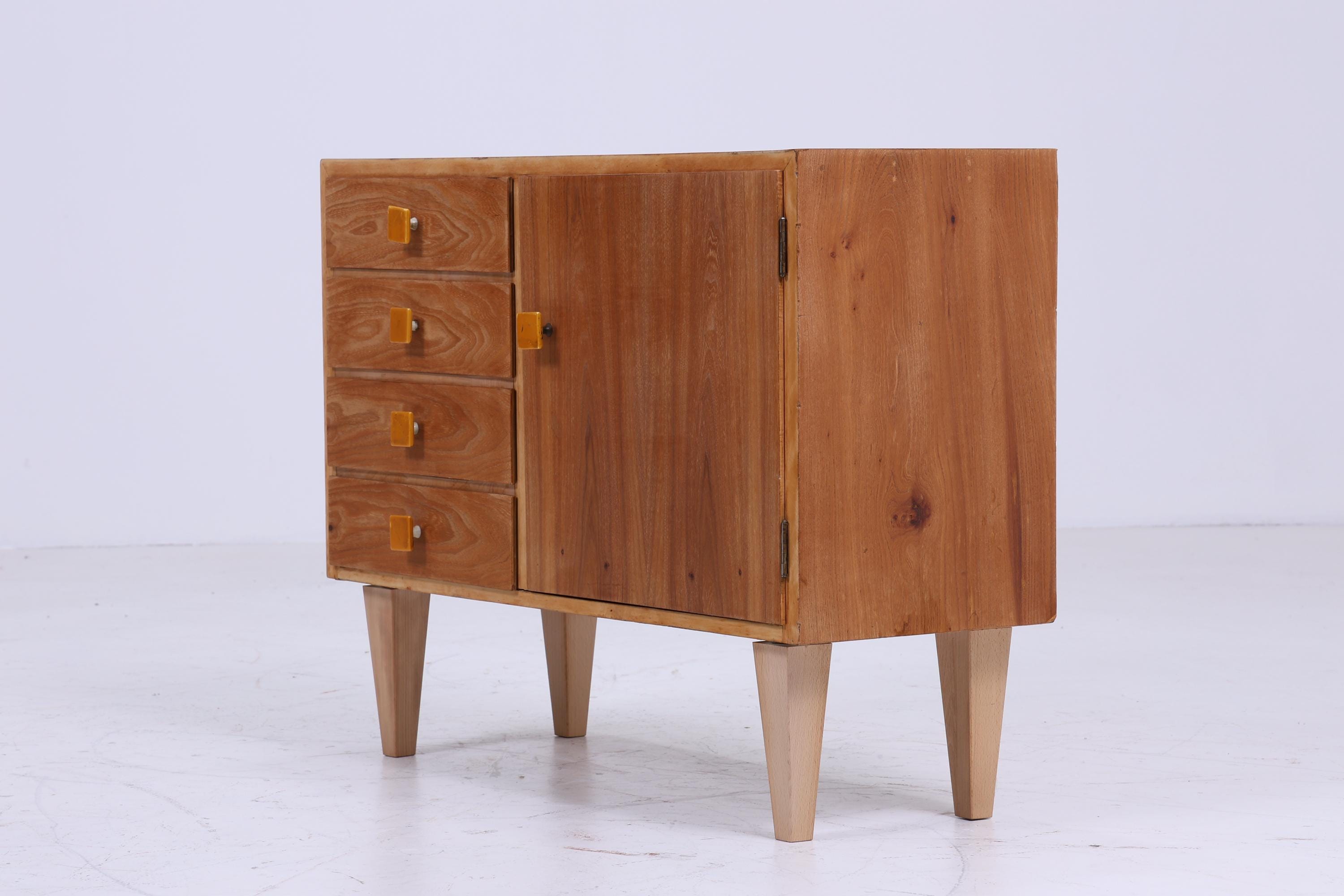 Mid Century Holz Kommode | Vintage Schubladen Schrank | 60er Jahre Aufbewahrung