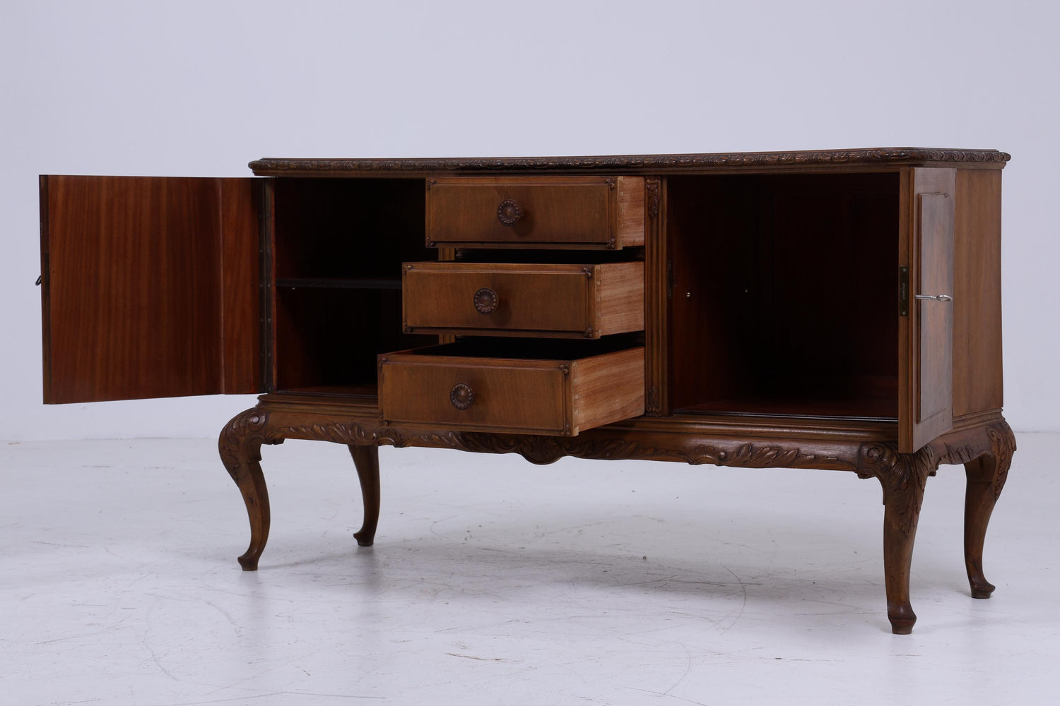 Wirkungsvolles Chippendale Sideboard | Vintage Schubladen Anrichte Holz Antik Buffet Englisch Aufbewahrung